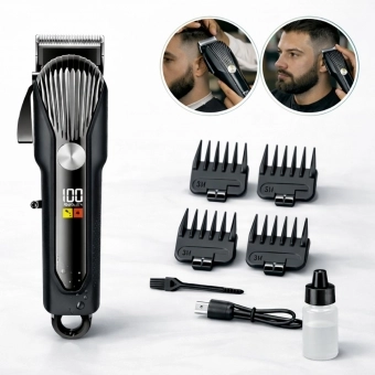 Máquina de Cortar Cabelo Profissional Display Digital 5w