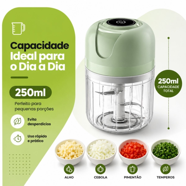 Mini Processador de Alimentos - Triturador Elétrico