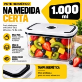 Conjuntos de 05 potes Herméticos Alimentos Marmita Fit redondo
