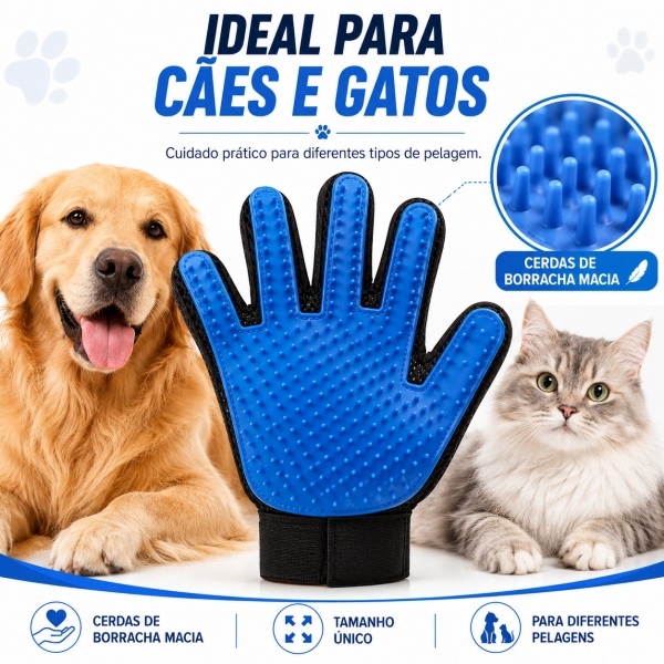 Kit Máquina de Tosa B-MAX + Luva Removedora de Pelos PETS
