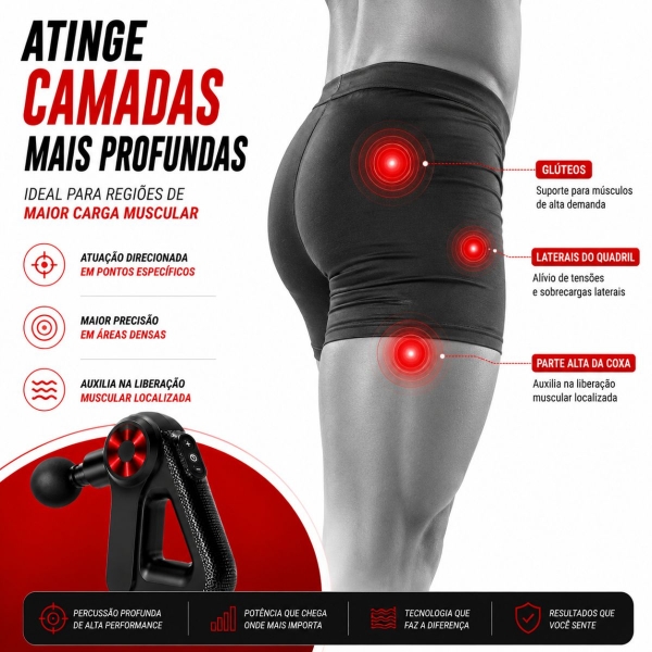 Massageador Muscular Profissional Triangular Ergonômica