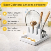 Suporte Descanso Tampa Panela Utensílios Organizador Cozinha - Branco