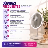 Espelho Maquiagem LED Com Ventilador 5x Aumento Touch Recarregável