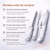 Kit Churrasco Profissional 3 Peças Faca Garfo Chaira Aço Inox
