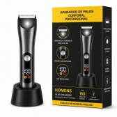Depilador Masculino Partes Intimas Portátil À Prova D´ Água - Cinza/Prata
