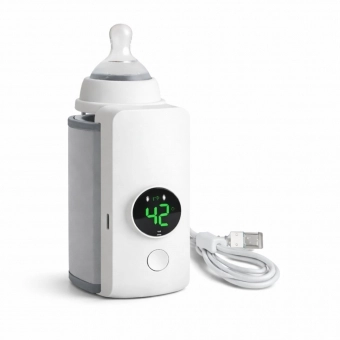 Aquecedor Mamadeira Portátil USB Recarregável com Visor LCD