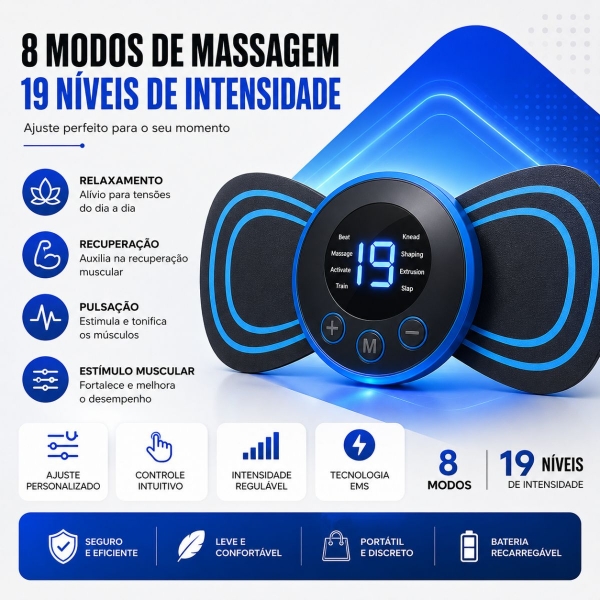 Mini Massageador Elétrico Portátil