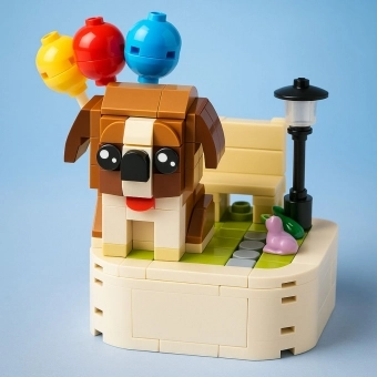 Brinquedo & Decoração de cachorro em blocos criativo