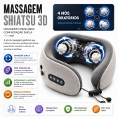 Almofada Massageador Para pescoço - Cinza
