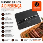 Kit Faca Serrilhada 24cm Inox Profissional Com Afiador 3 Estagios E Balanca Digital 10kg