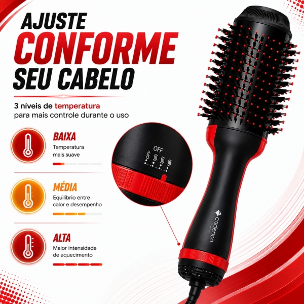 Escova secadora 4 em 1 Cadence Ceramica Ionizada Turmalina