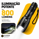 Lanterna Tática X900 Recarregável Zoom LED Potente