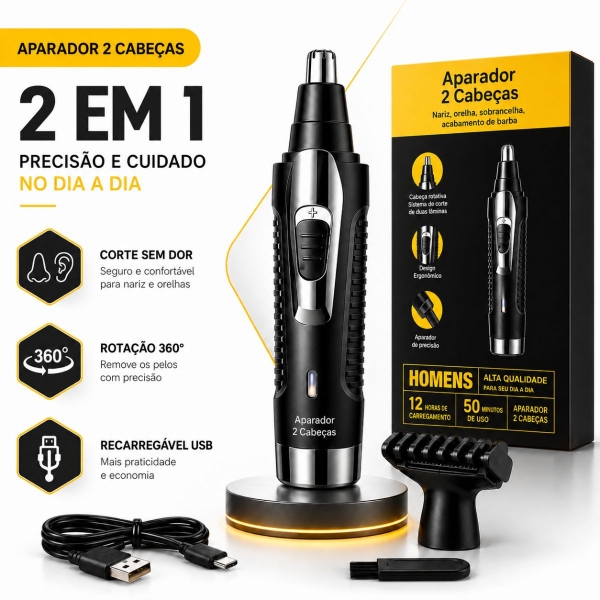 Kit Maquina Dragão Cabelo Barba E Aparador De Pelo De Nariz