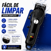 Máquina de Cortar Cabelo Profissional Display Digital 5w