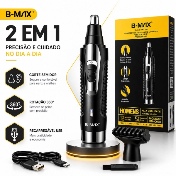Kit Maquina Dragão Cabelo Barba E Aparador De Pelo De Nariz