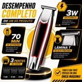 Máquina Cabelo Acabamento Profissional Aparador Pelos Nasal Prateado