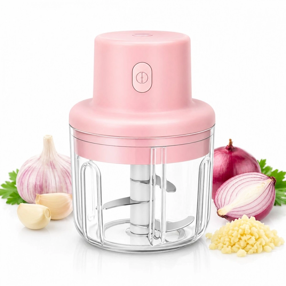 Mini Processador Moedor De Alimentos 250ml 3 Lâminas Usb