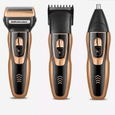 Maquina Barbear Aparador Depilador de Pelos Elétrico 3 Em 1
