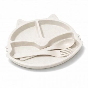 Prato Infantil Com Divisorias Flor Garfo E Colher BPA Free