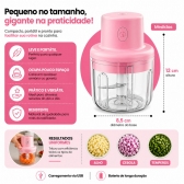 Mini Processador Moedor De Alimentos 250ml 3 Lâminas Usb