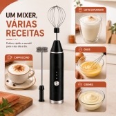 Mixer Elétrico Portátil Com 2 Batedores 3 Velocidades Usb
