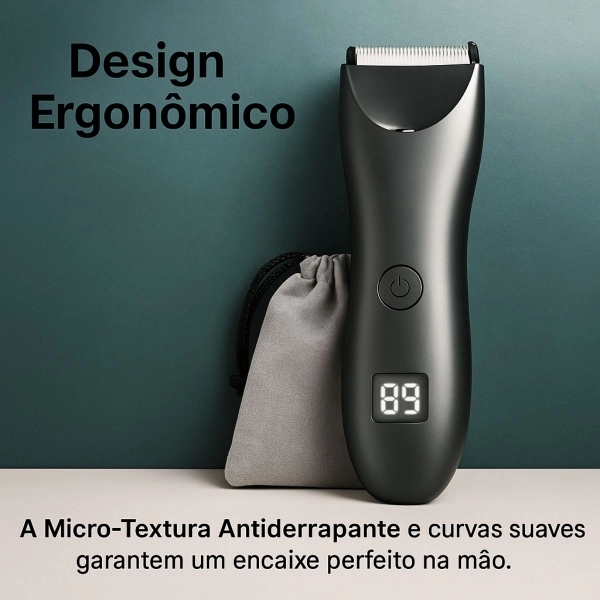 Depilador Masculino Partes Intimas Portátil À Prova D´ Água - Cinza/Prata