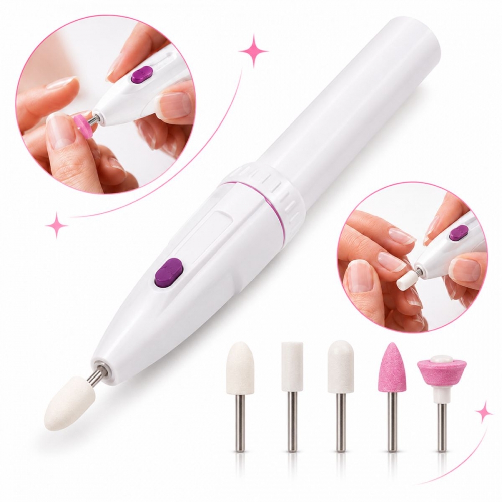 Lixador Elétrico de Unhas Lixa De Unha Profissional 5 Lixas