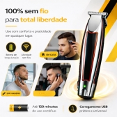 Máquina Cabelo Acabamento Profissional Aparador Pelos Nasal Prateado