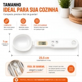 Colher Medida Balança Digital Eletrônica Cozinha Até 500g - Branca