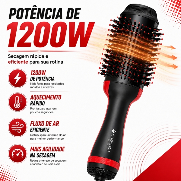 Escova secadora 4 em 1 Cadence Ceramica Ionizada Turmalina