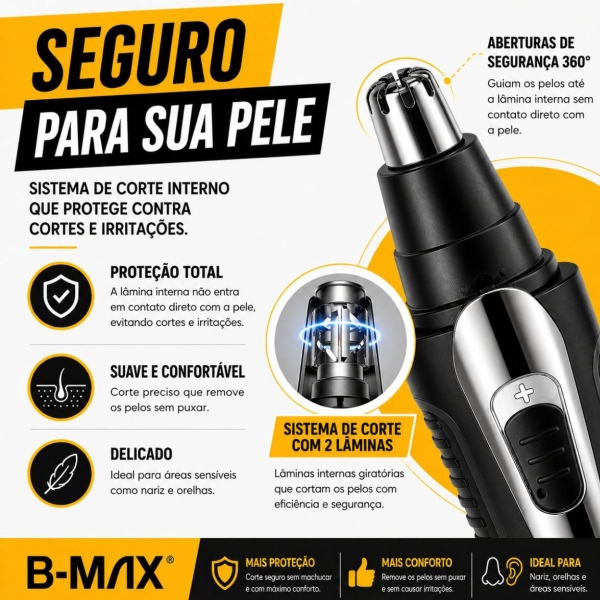 Kit Maquina Dragão Cabelo Barba E Aparador De Pelo De Nariz