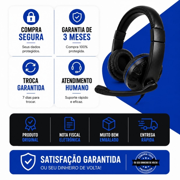 Fone Headset Fone de Ouvido Alta compatibilidade XTRAD