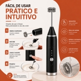 Mixer Elétrico Portátil Com 2 Batedores 3 Velocidades Usb