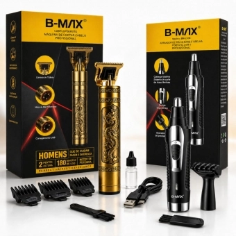 Kit Maquina Dragão Cabelo Barba E Aparador De Pelo De Nariz