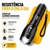 Lanterna Tática X900 Recarregável Zoom LED Potente