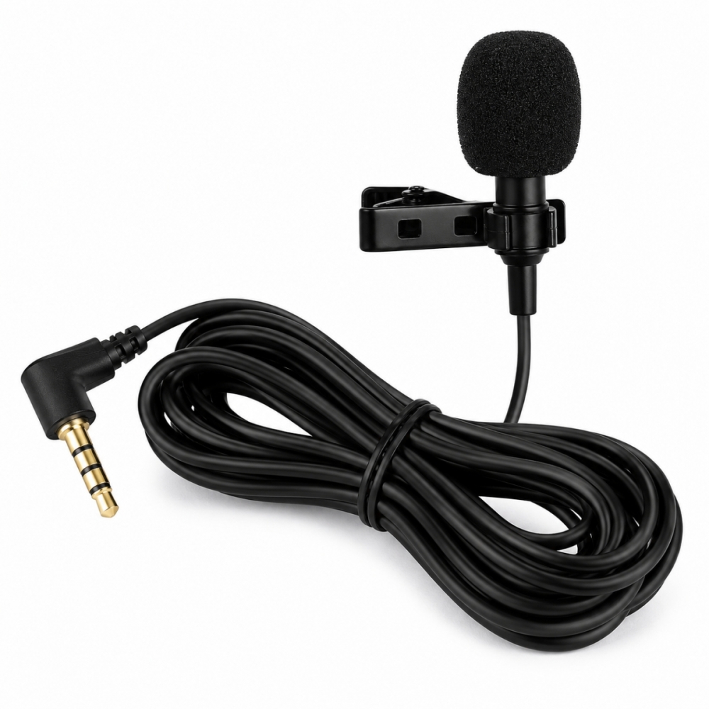 Microfone de Lapela P3 com Fio 2,5m para Celular e PC