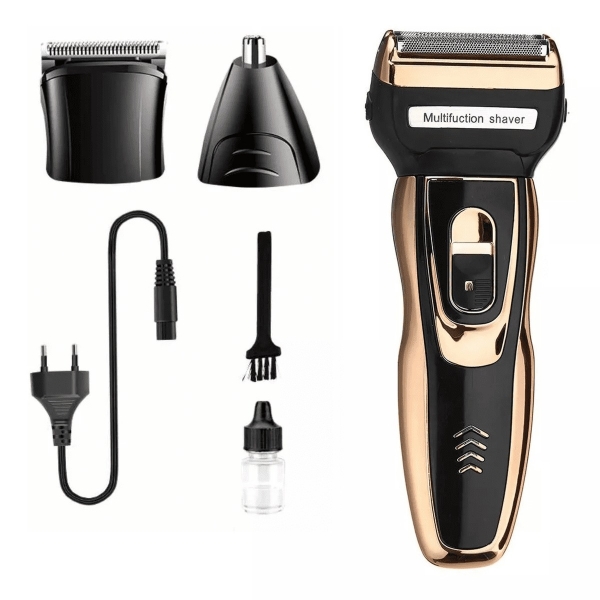 Maquina Barbear Aparador Depilador de Pelos Elétrico 3 Em 1