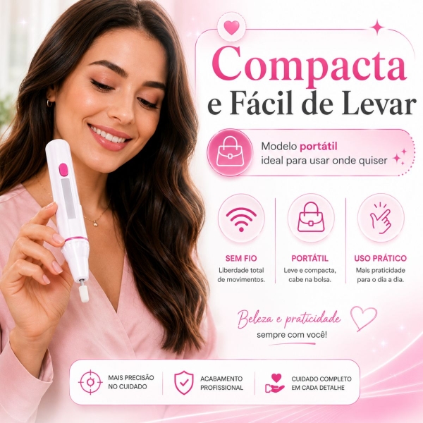 Lixador Elétrico de Unhas Lixa De Unha Profissional 5 Lixas