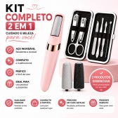 Kit Lixador De Pé Elétrico USB Recarregável Kit Manicure 7 Em 1
