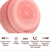 Fone De Ouvido Estéreo Ajustável Bluetooh Estéreo almofadado