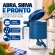 Açucareiro de Vidro 350ml com Tampa Vedada e Colher Azul e Cinza - Azul escuro