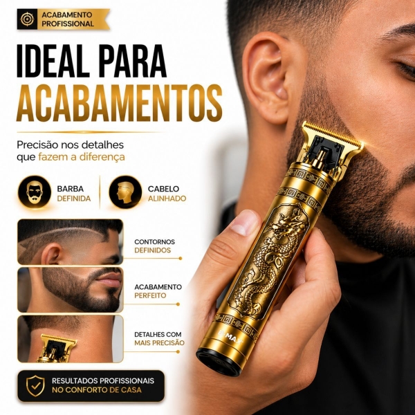 Kit Maquina Dragão Cabelo Barba E Aparador De Pelo De Nariz