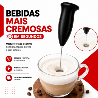 Mixer Elétrico Misturador Bebidas Café Leite Aço Inox