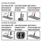 Mop Limpeza Rodo Giratório 360° Esfregão Balde Flat Aço Inox