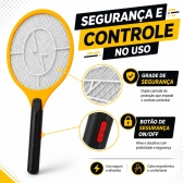 Raquete Elétrica Mata Mosquito Recarregável Bivolt Resistente