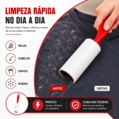 Rolo Adesivo Removedor De Tira Pelos Roupas Sofa Com 3 Refil
