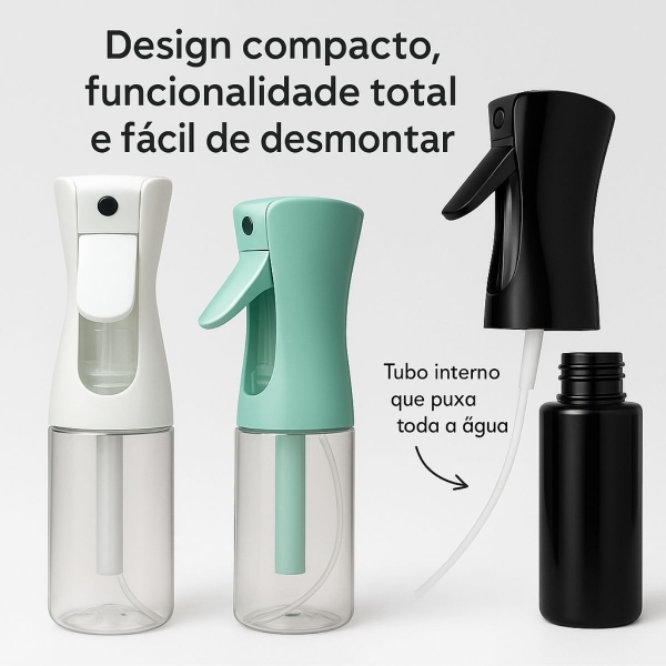 Kit 2 Borrifadores Multifuncionais 200ml - Preto/Rosa