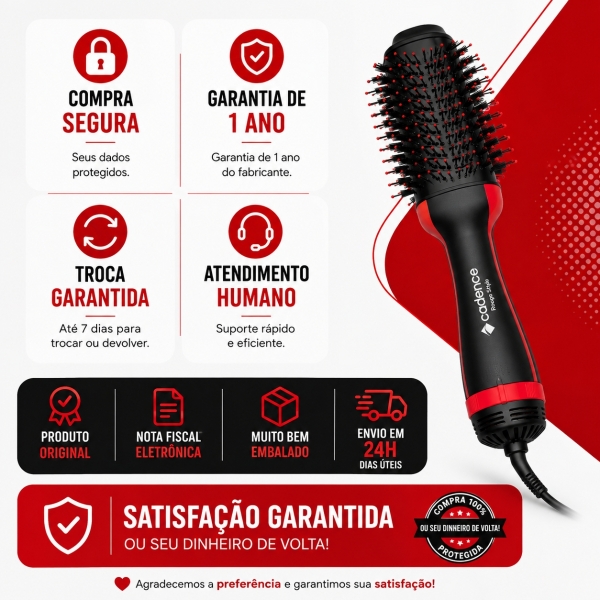 Escova secadora 4 em 1 Cadence Ceramica Ionizada Turmalina