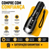 Lanterna Tática X900 Recarregável Zoom LED Potente