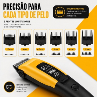 Kit Máquina de Tosa B-MAX + Luva Removedora de Pelos PETS